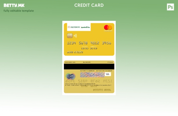 Шаблон за мастер картички во модерен стил на Египетската банка на Александрија